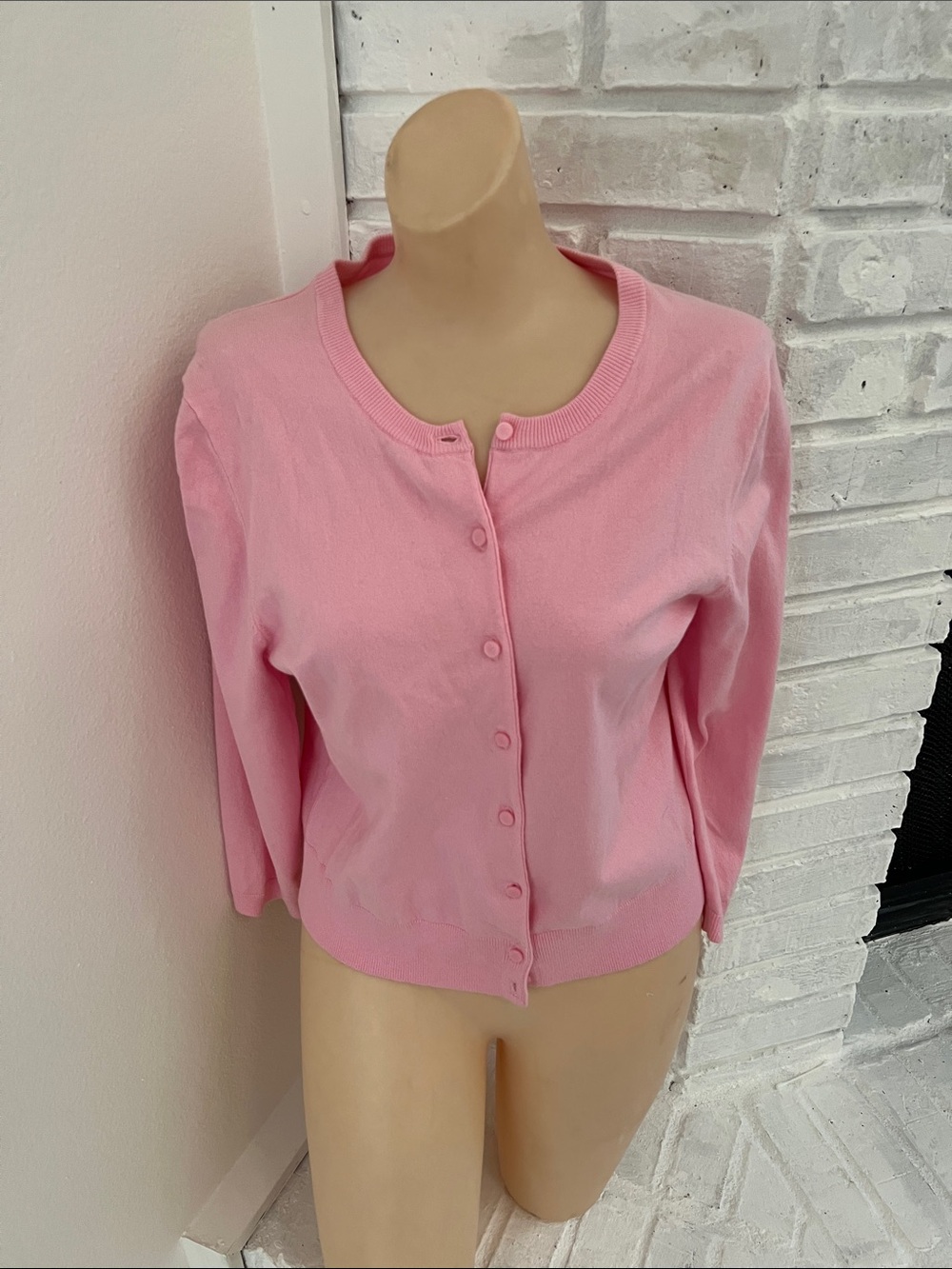 Lilly Pulitzer Light Pink Crewneck Button Cardigan